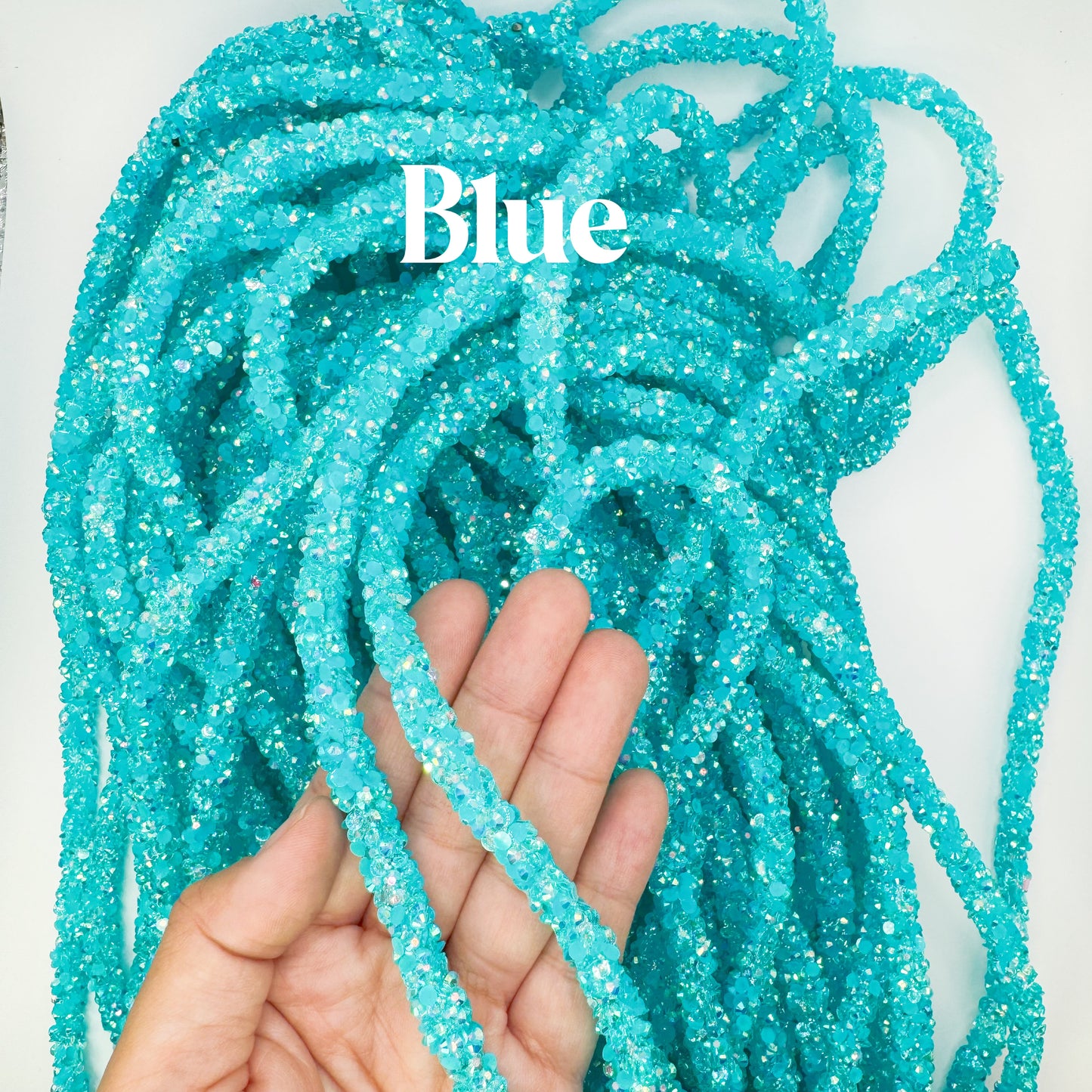 (Copy) 33 colors of 6 mm cylinder Rhinestone String trim, soft rhinestone tube, rhinestone stirp by yards,