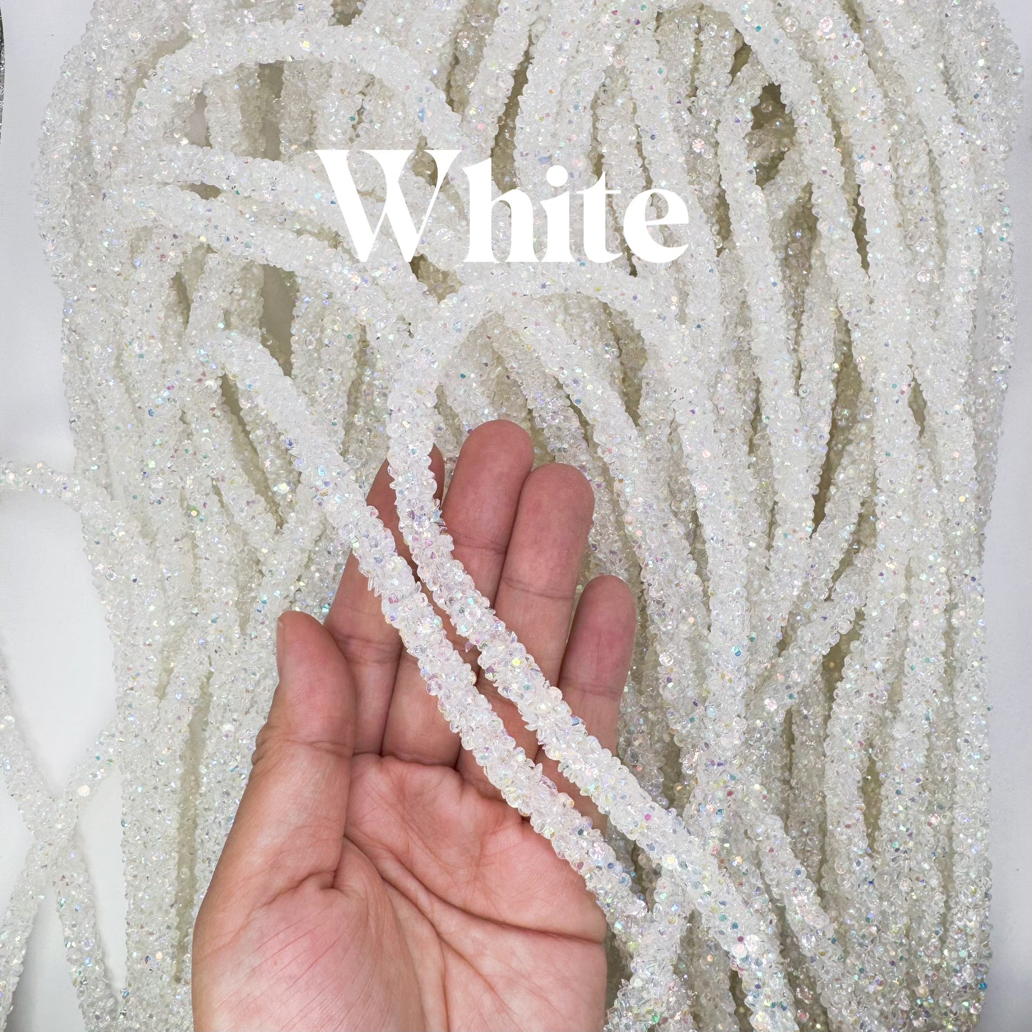 (Copy) 33 colors of 6 mm cylinder Rhinestone String trim, soft rhinestone tube, rhinestone stirp by yards,