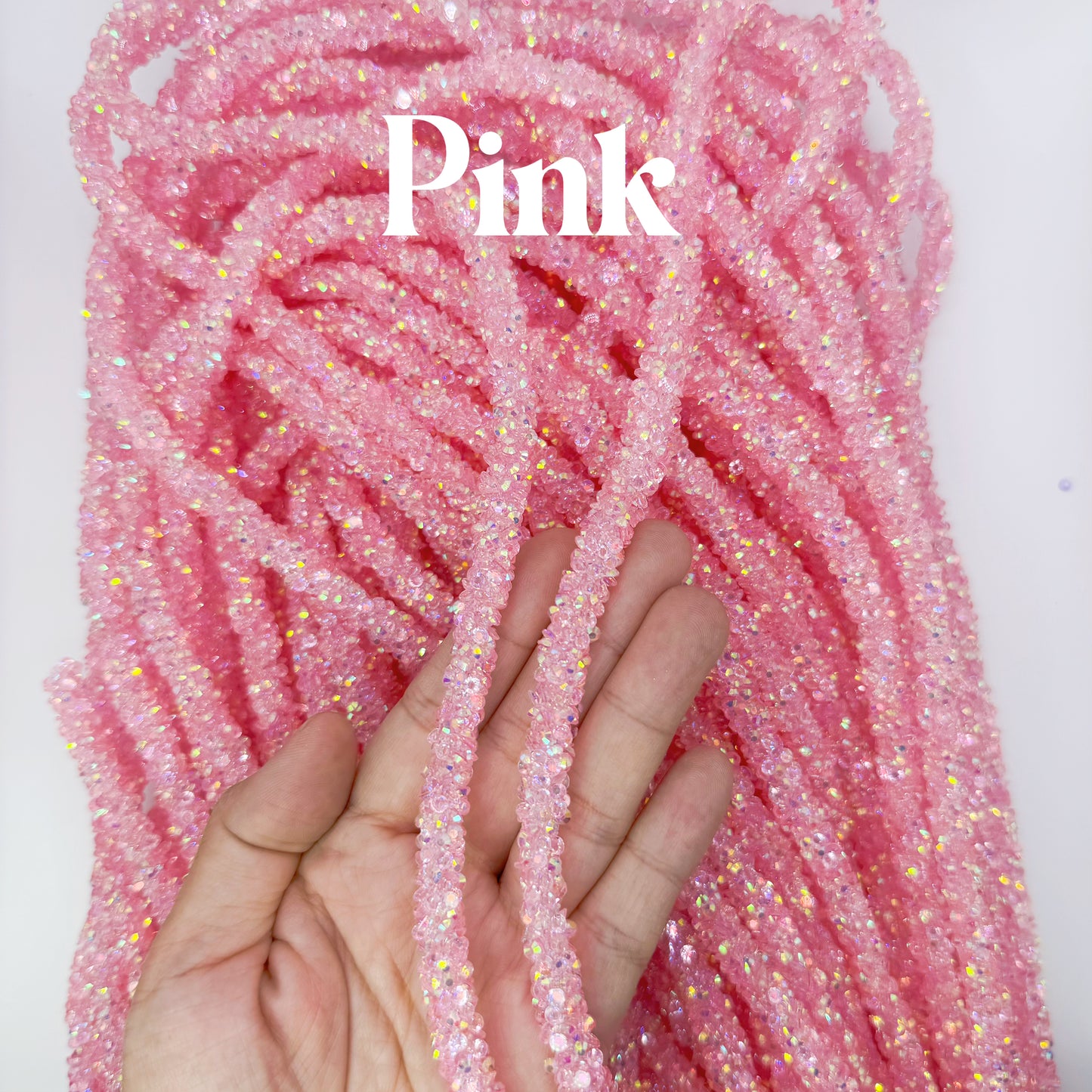 (Copy) 33 colors of 6 mm cylinder Rhinestone String trim, soft rhinestone tube, rhinestone stirp by yards,