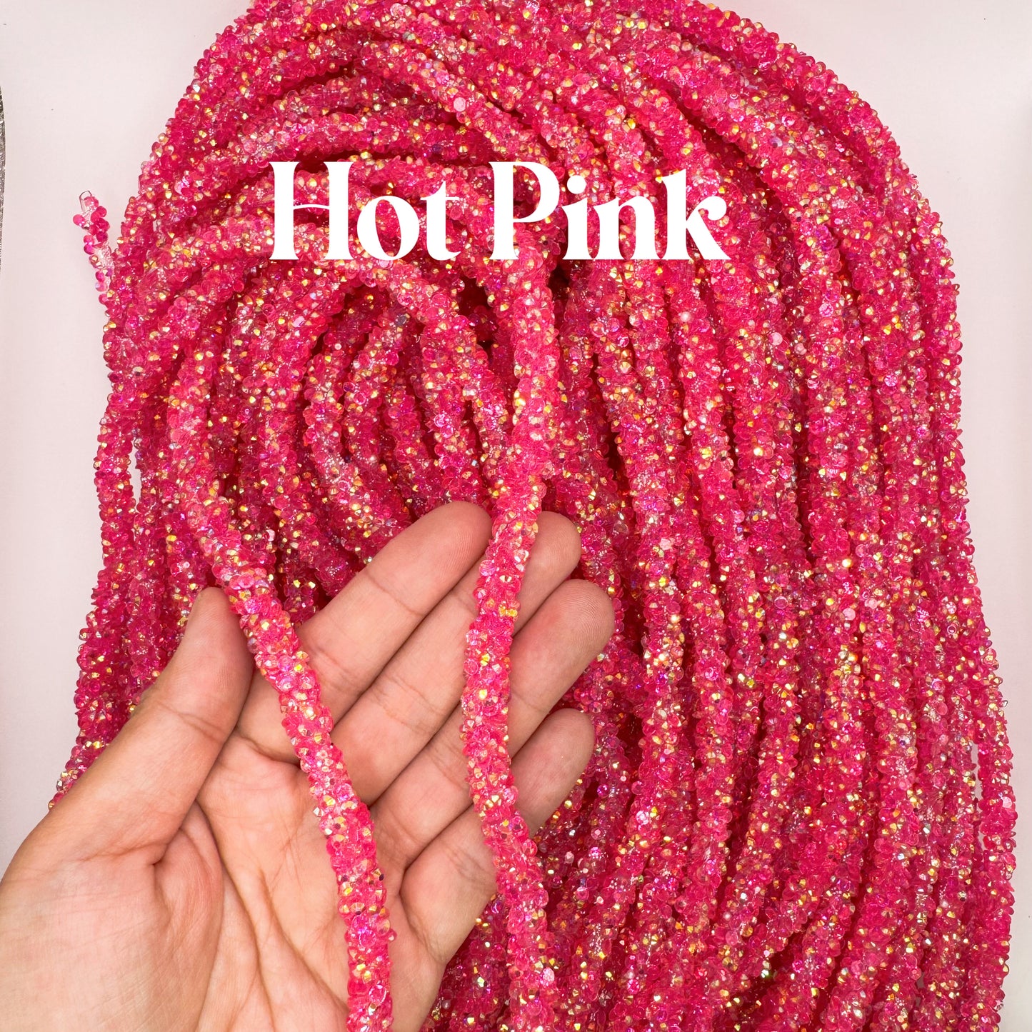 (Copy) 33 colors of 6 mm cylinder Rhinestone String trim, soft rhinestone tube, rhinestone stirp by yards,