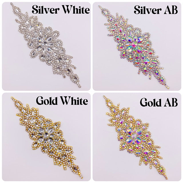 Rhinestone Patch, rhinestone applique for bridal dress, evening dress and decoration