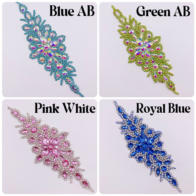 Rhinestone Patch, rhinestone applique for bridal dress, evening dress and decoration