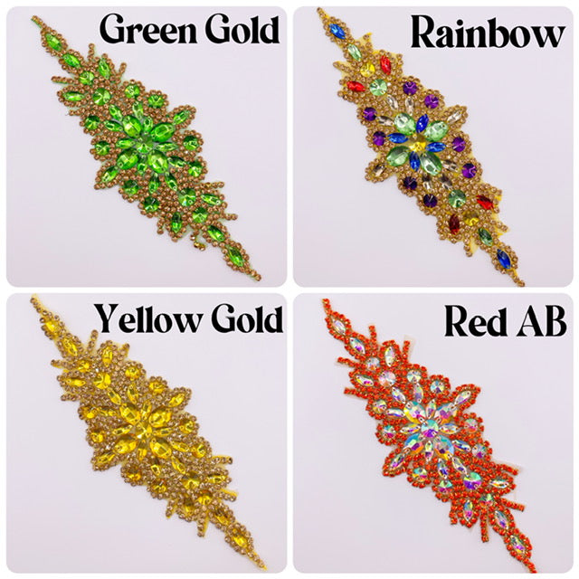 Rhinestone Patch, rhinestone applique for bridal dress, evening dress and decoration