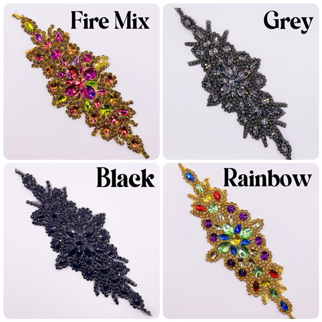 Rhinestone Patch, rhinestone applique for bridal dress, evening dress and decoration