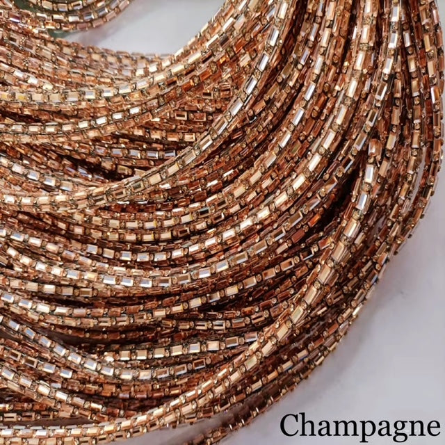 colors of 6 mm cylinder Rhinestone String trim, soft rhinestone tube, rhinestone stirp by yards,