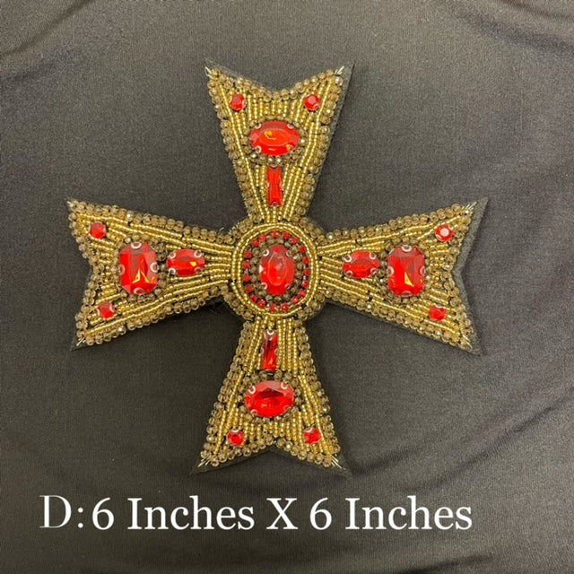 Iron on Rhinestone Cross Patches