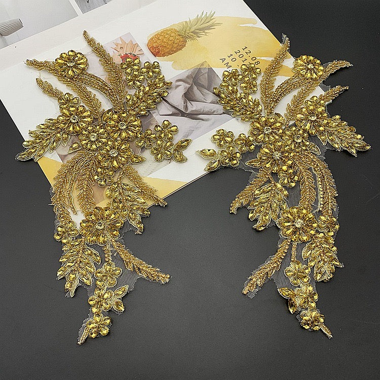 A Pair of Large Rhinestone applique