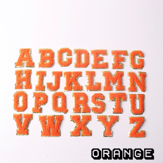 Irone on glue on Chenille letter patches for clothing, embroidery Varsity Letter for Pouch Bag DIY projects