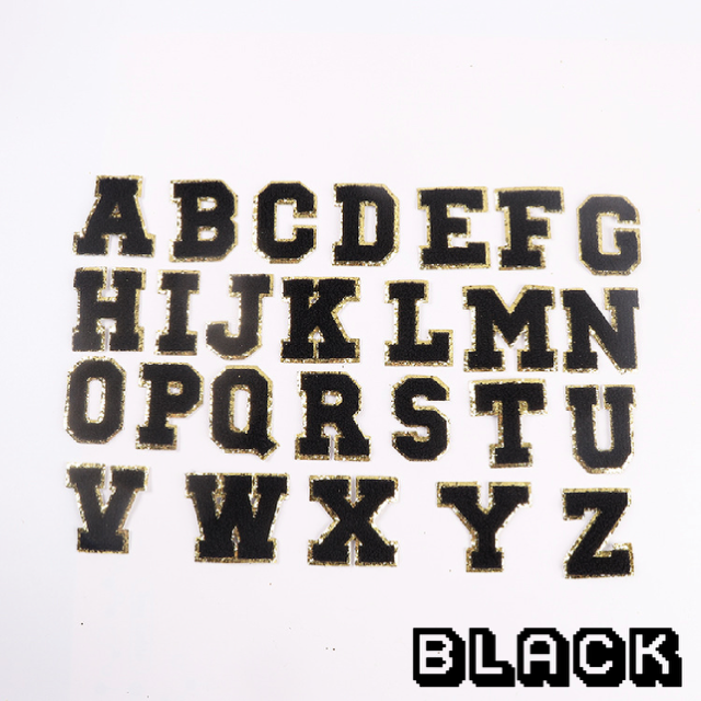 Irone on glue on Chenille letter patches for clothing, embroidery Varsity Letter for Pouch Bag DIY projects