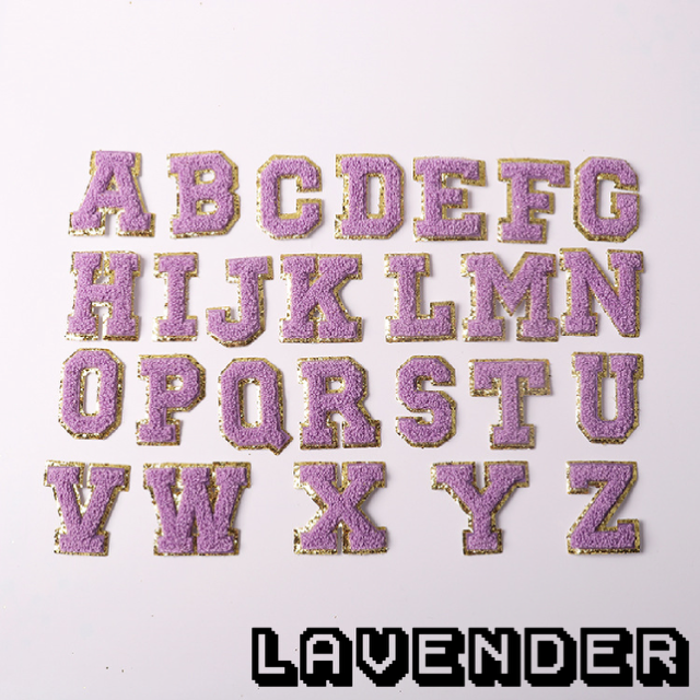 Irone on glue on Chenille letter patches for clothing, embroidery Varsity Letter for Pouch Bag DIY projects