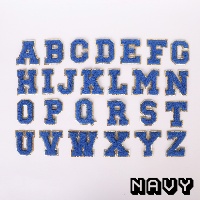 Irone on glue on Chenille letter patches for clothing, embroidery Varsity Letter for Pouch Bag DIY projects