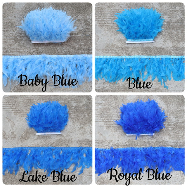 43 colors Turkey feather Trim by Yard, available for immediate shipment from USA, perfect for clothing, DIY, sewing crafting projects.