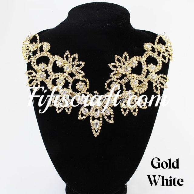 rhinestone applique, bridal rhinestone, rhinestone flower, dangling rhinestone