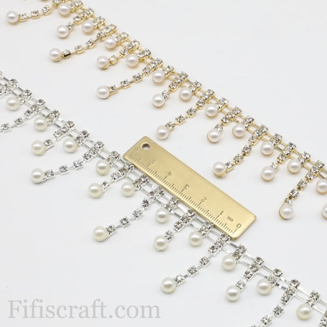 Copy of Dangling Pearl trim by yard, pearl strings