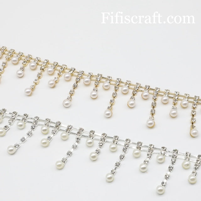 Copy of Dangling Pearl trim by yard, pearl strings