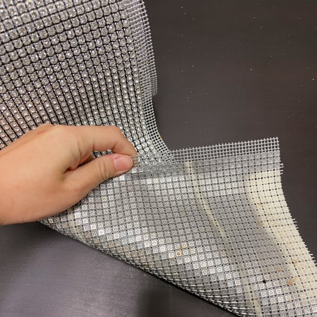 Non Stretch 6 inches wide rhinestone mesh/crystal fishnet/ elastic Rhinestone Fishnet, immediate shipping from USA