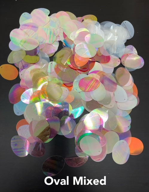 Assorted Transparent Large Oval Sequins, 28x39mm, outfit, accessories, DIY, cellphone Project