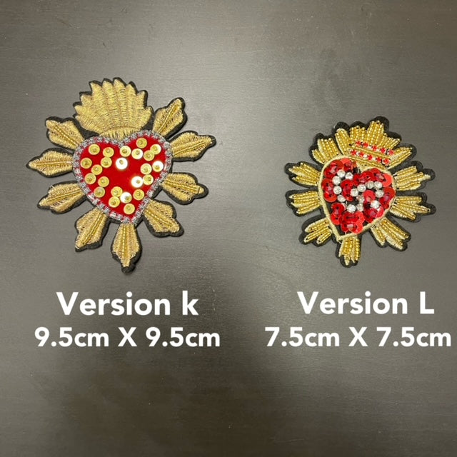 Sew on Small Heart and Crown Rhinestone Patches, for DIY, sewing project