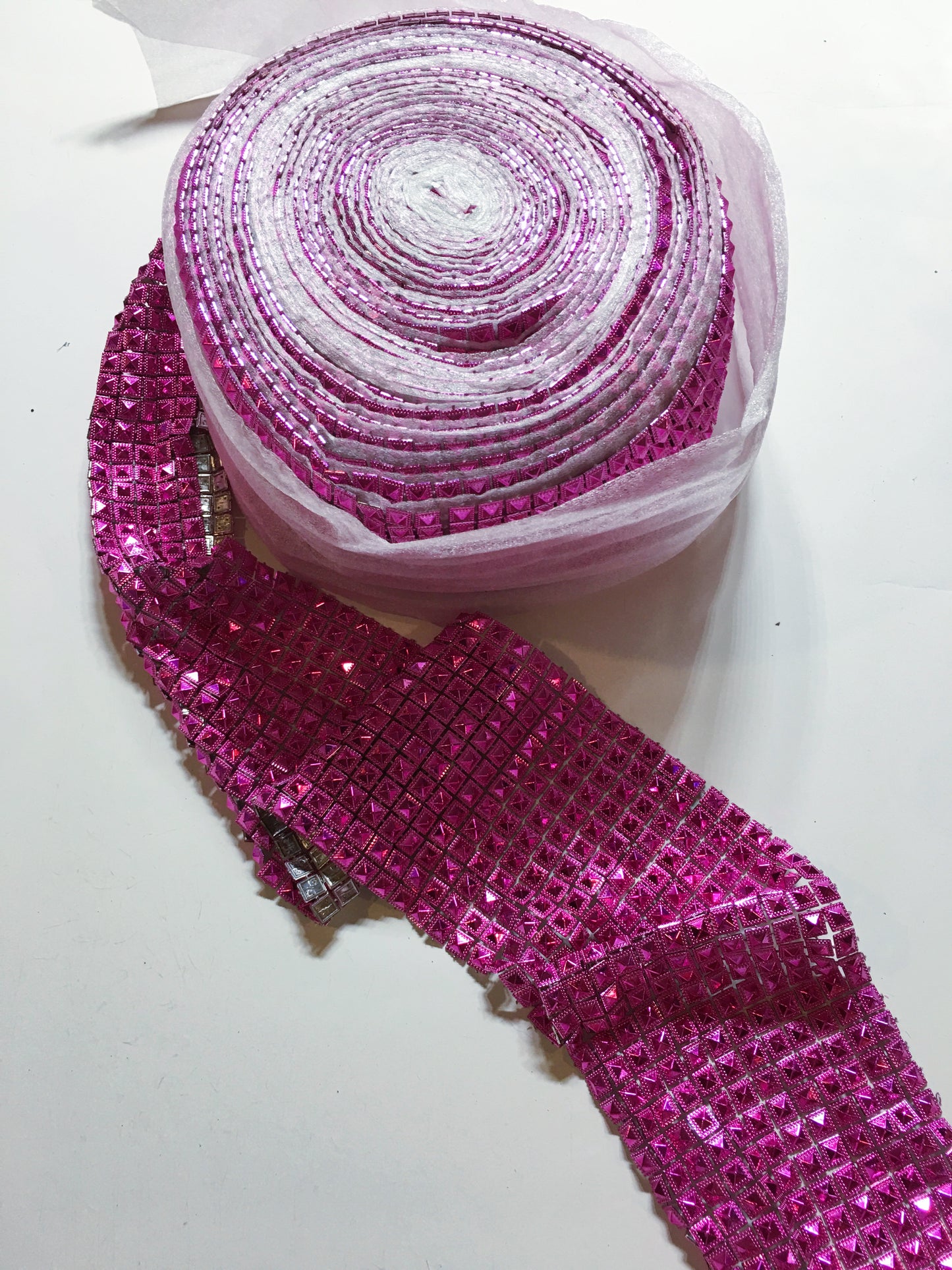 5 inches Non stretch faux studs Mesh by yard, 5 inches wide