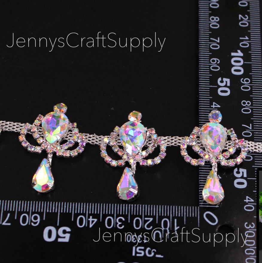 Crown Heart Shape Rhinestone trim by yards