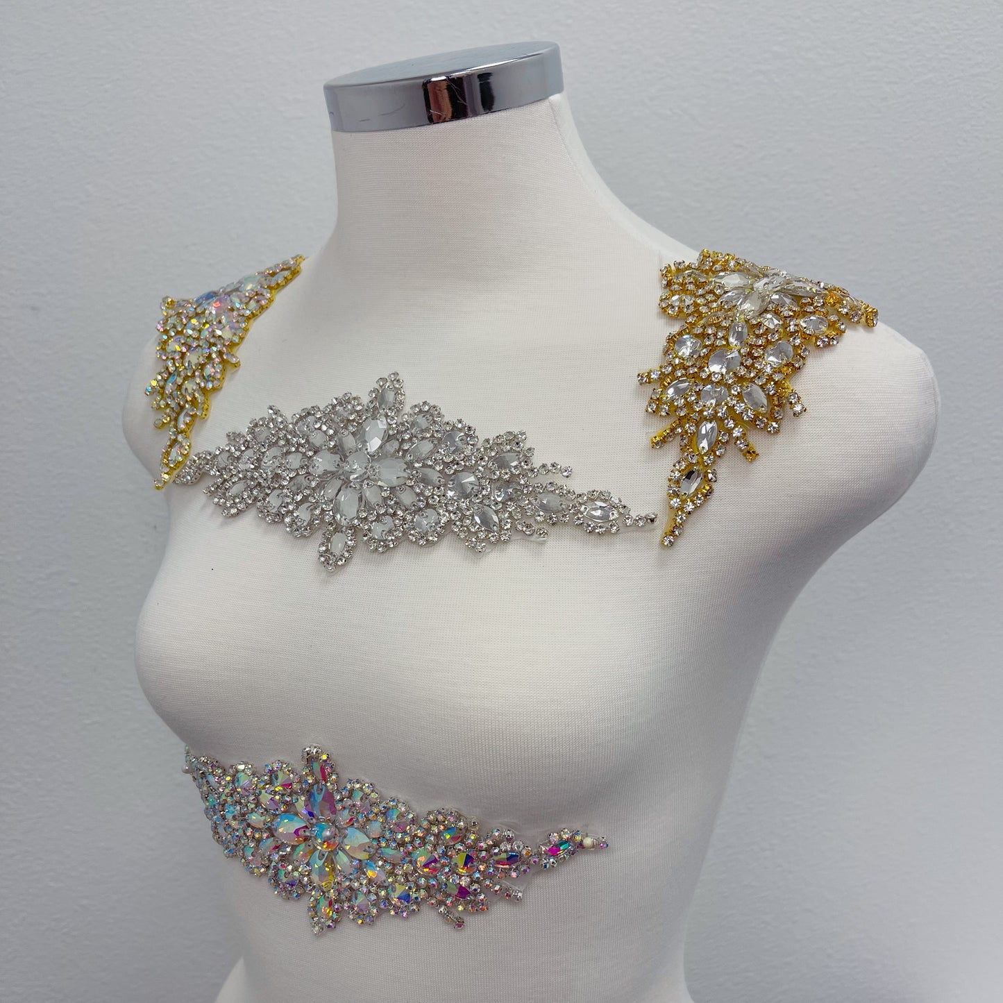 Rhinestone Patch, rhinestone applique for bridal dress, evening dress and decoration