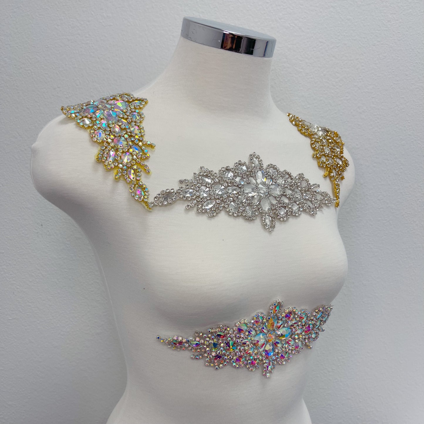 Rhinestone Patch, rhinestone applique for bridal dress, evening dress and decoration