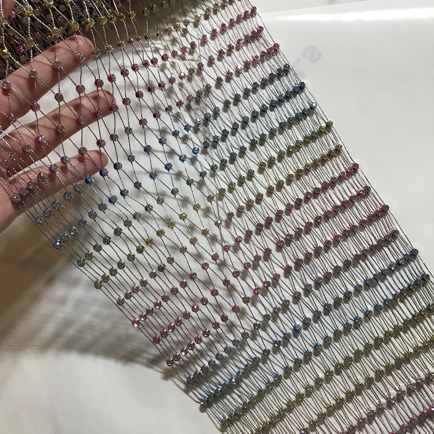 Elastic Mesh Stretchy Rhinestone Fishnet by yard