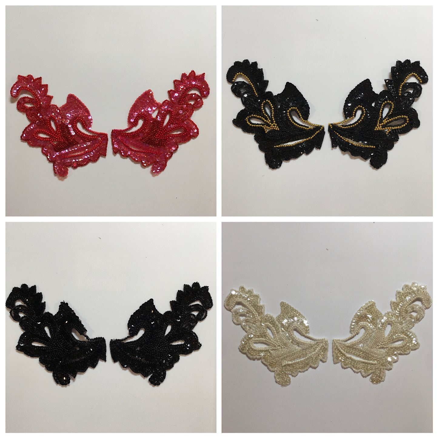 A pair of Beaded appliqué