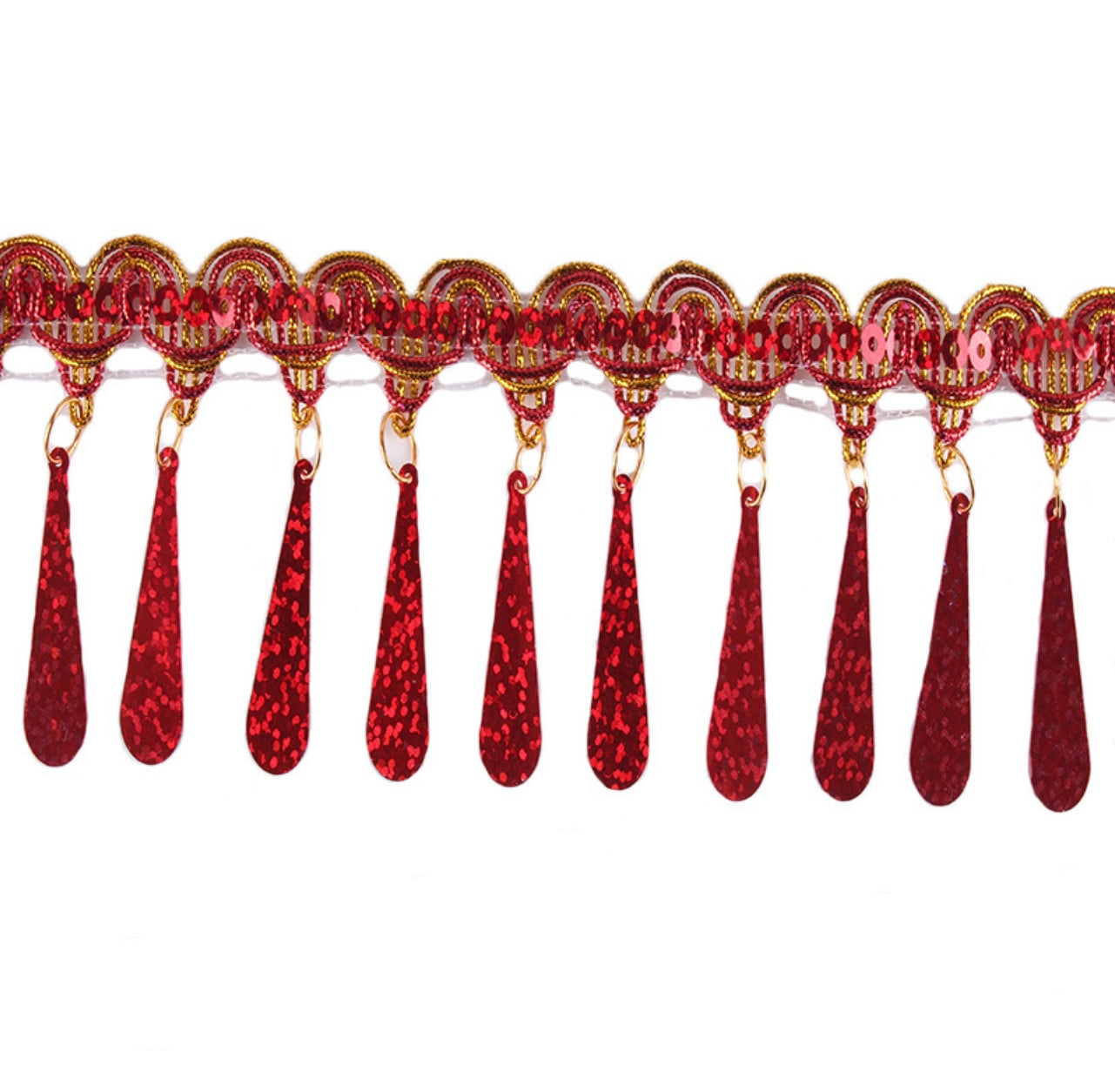Polyester Braided trim with dangling fringe by yards