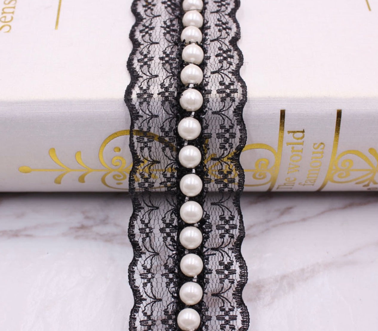 Pearl lace trim by yards