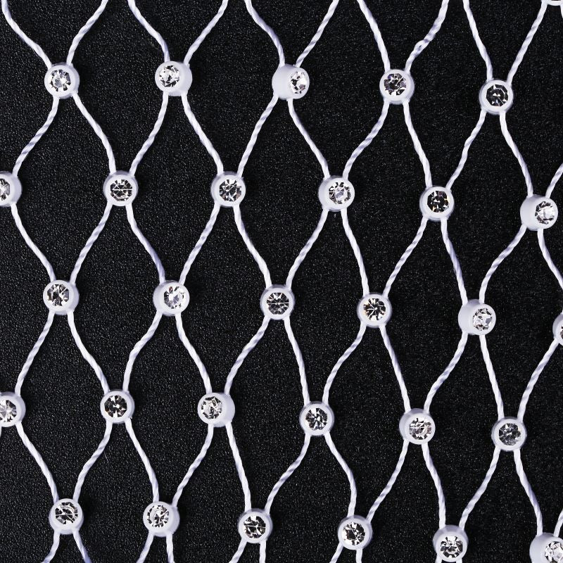 6-22 inches wide black Rhinestone Elastic Mesh, Stretchy Rhinestone Fishnet by yard