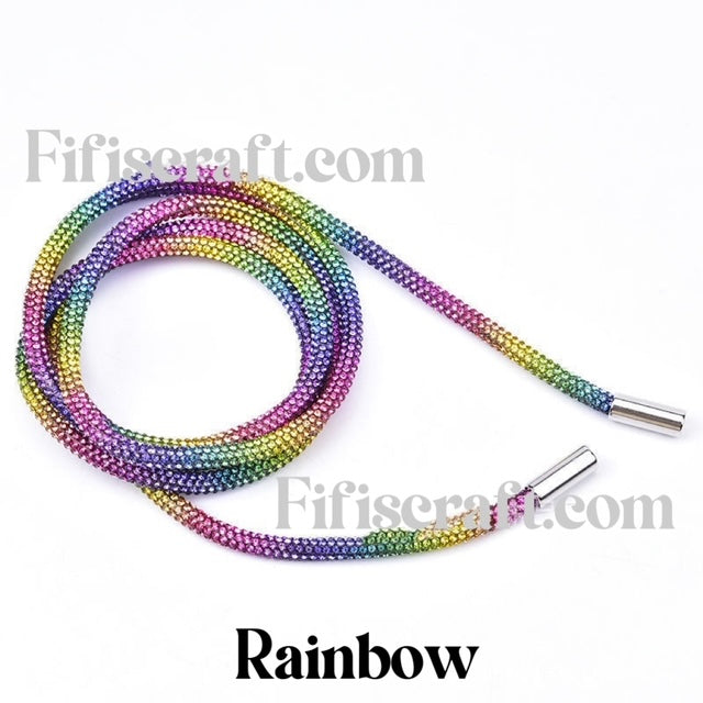 6mm Crystal Shoe Lace, hoodie lace Rhinestone String with metal tip, r –  Fifi's Craft