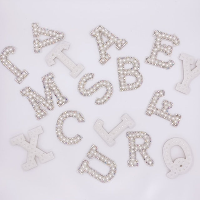 Non Iron on Non Adhesive Alphabet Rhinestone Letters with and AB Rhinestone with colored background, Iron On