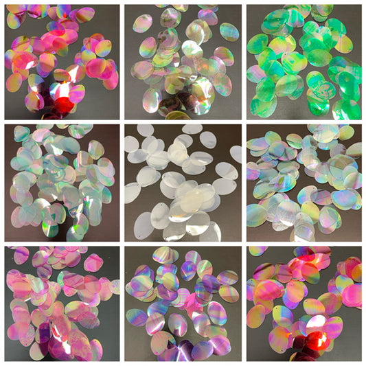 Assorted Transparent Large Oval Sequins, 28x39mm, outfit, accessories, DIY, cellphone Project