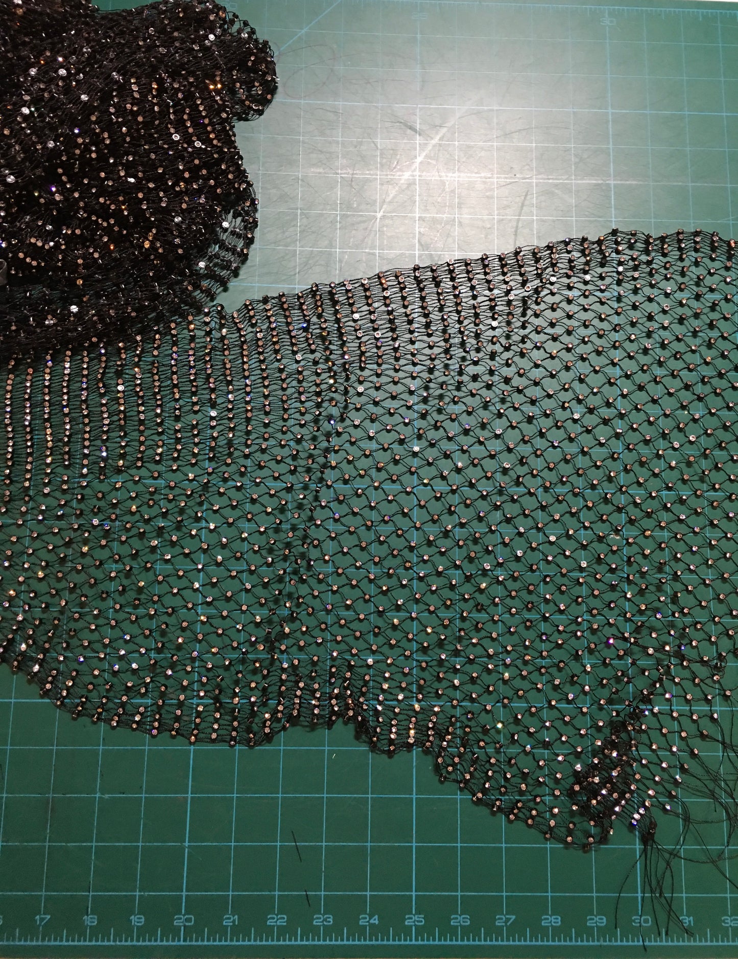 3 size Elastic Mesh, Stretchy Rhinestone Fishnet by yard