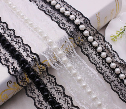 Pearl lace trim by yards