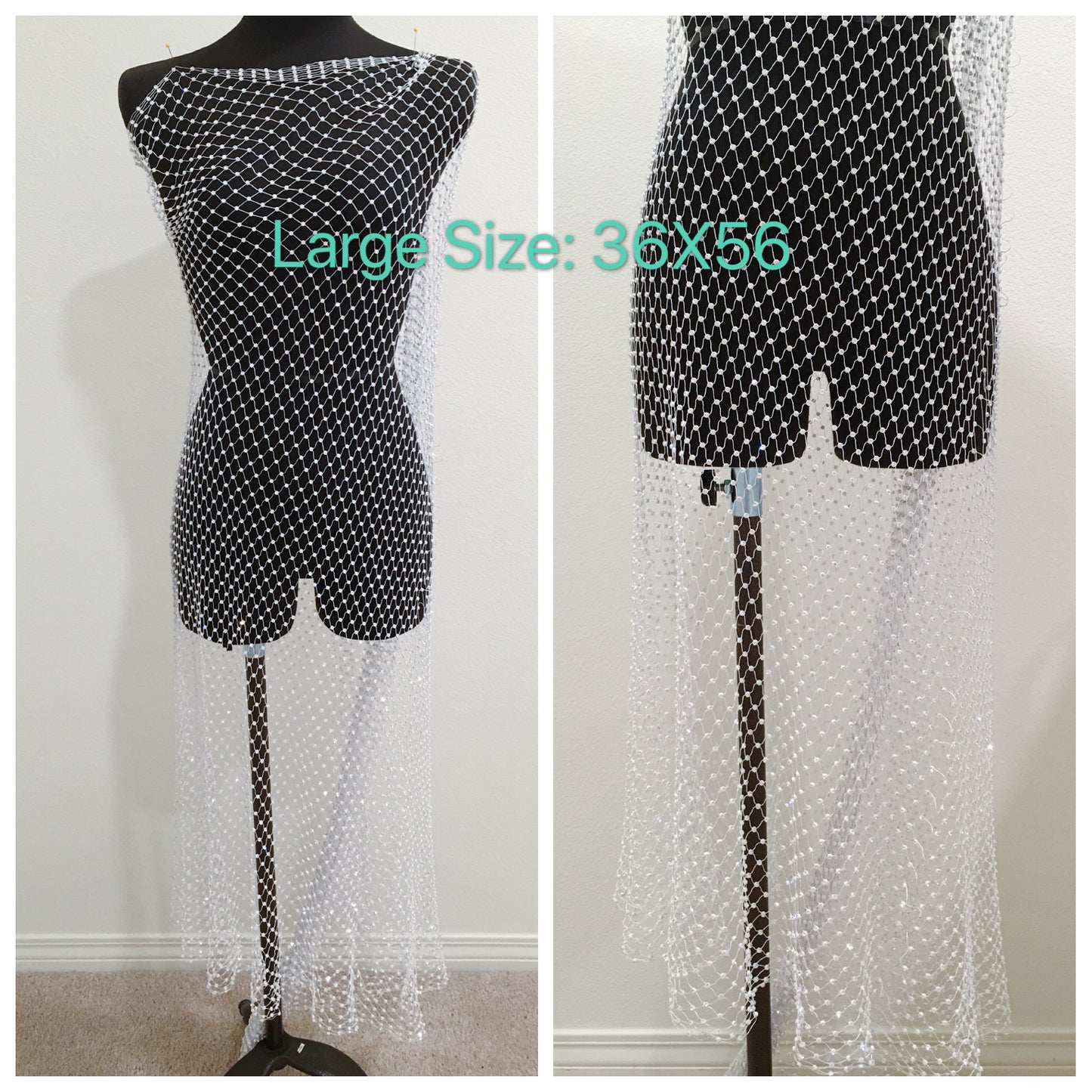 3 size Elastic Mesh, Stretchy Rhinestone Fishnet by yard