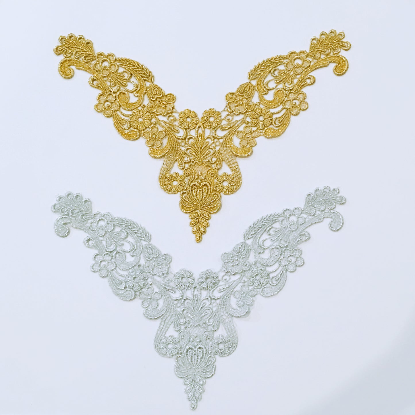 Gold and Silver necklace applique