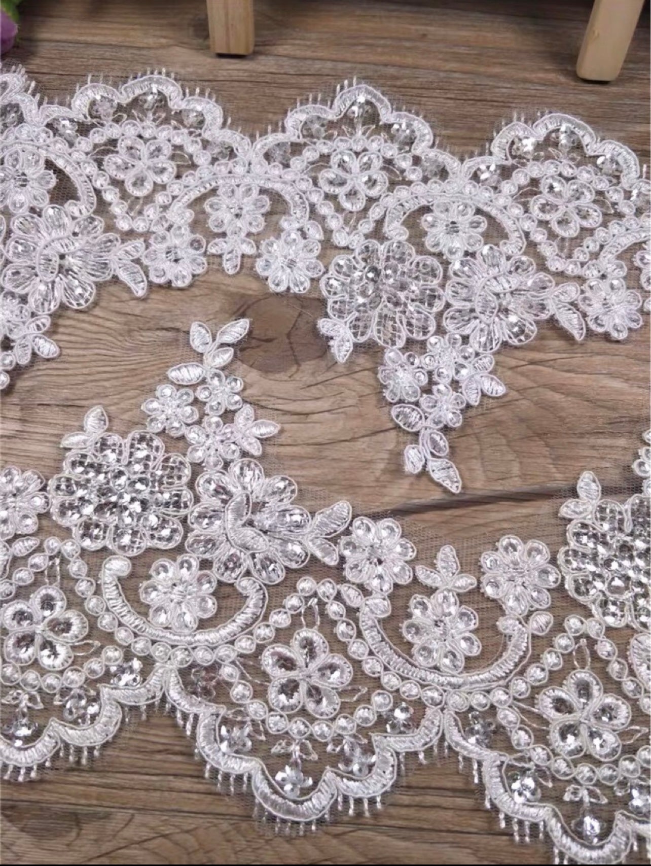 Large size embroidered lace trim