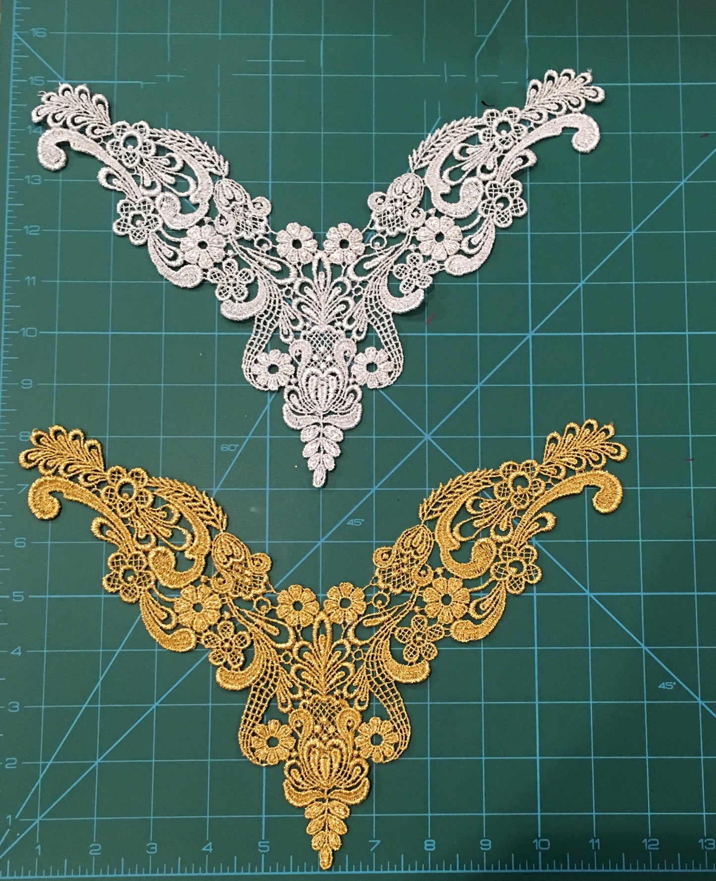 Gold and Silver necklace applique