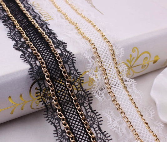 Fishnet Chain Lace trim by yards