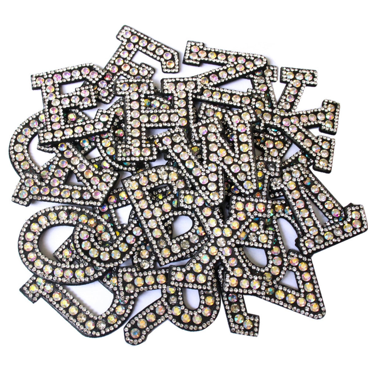 Letter Ms Rhinestone Alphabet Rhinestone Letters with and AB Rhinestone and Black backgroun ...