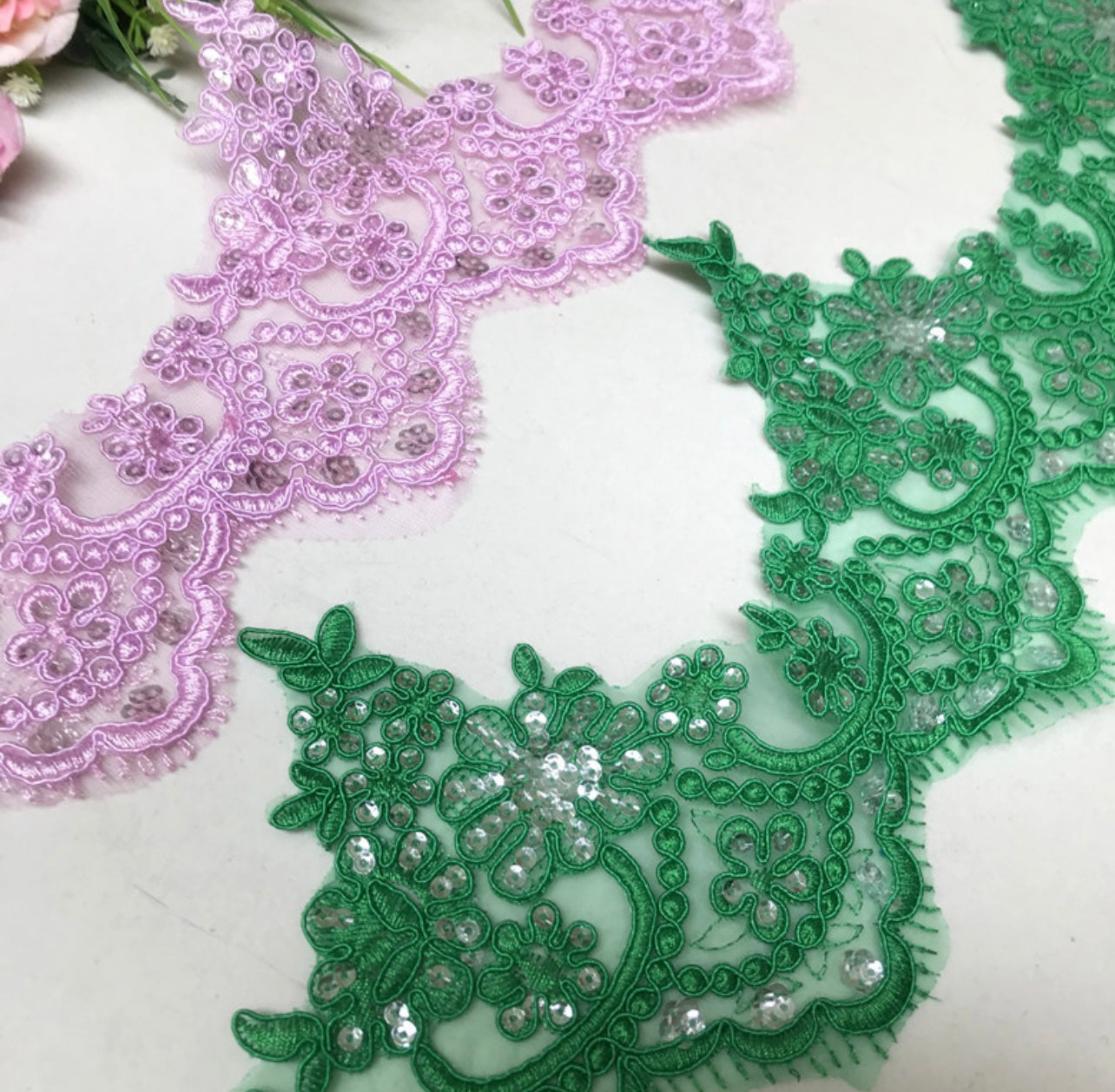 Large size embroidered lace trim