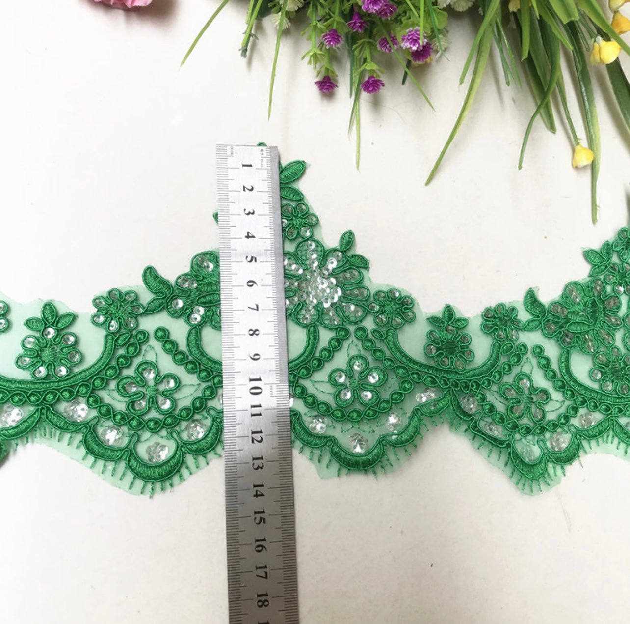 Large size embroidered lace trim