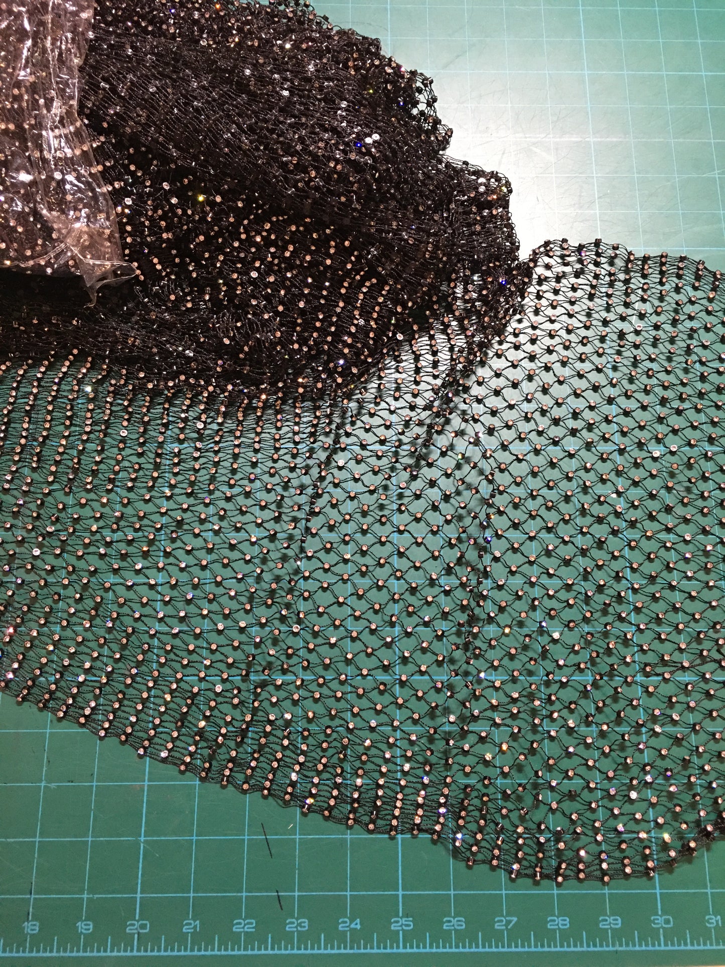 3 size Elastic Mesh, Stretchy Rhinestone Fishnet by yard