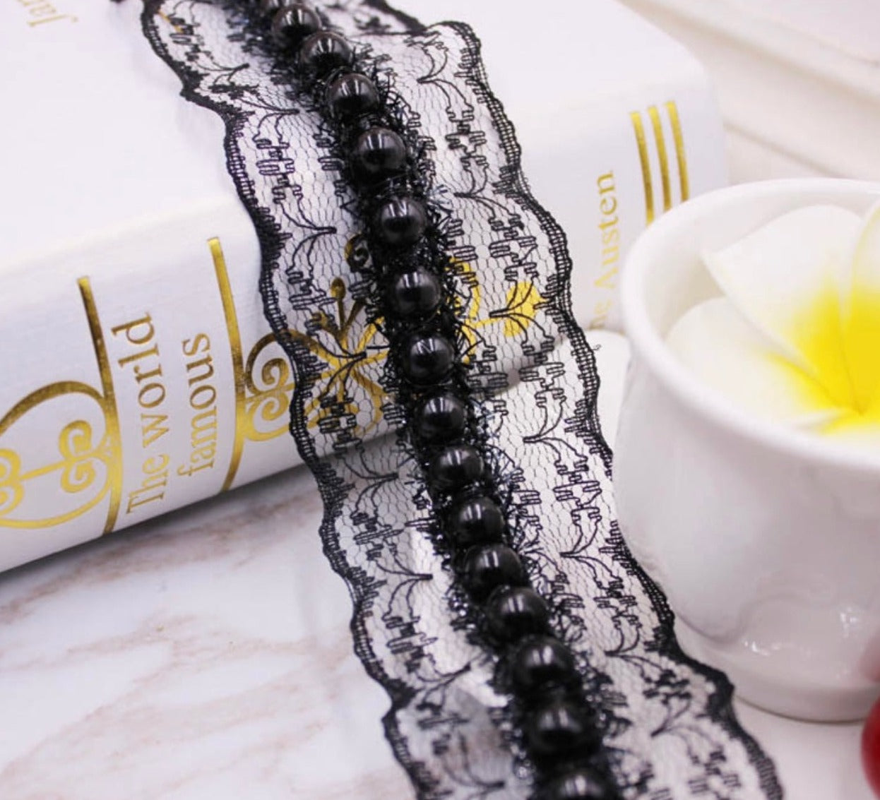 Pearl lace trim by yards