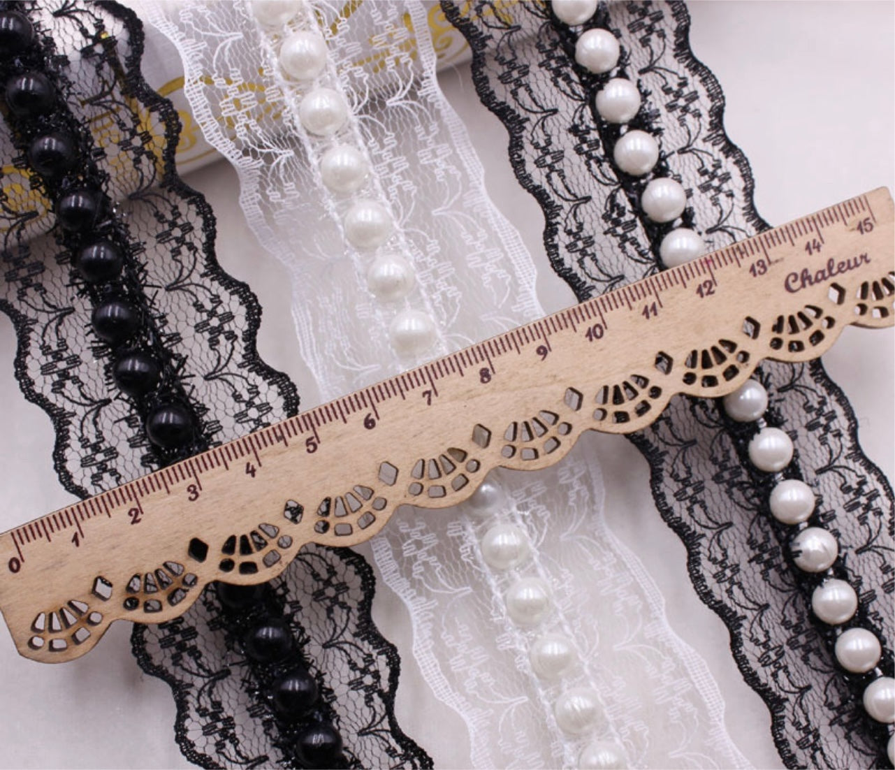 Pearl lace trim by yards