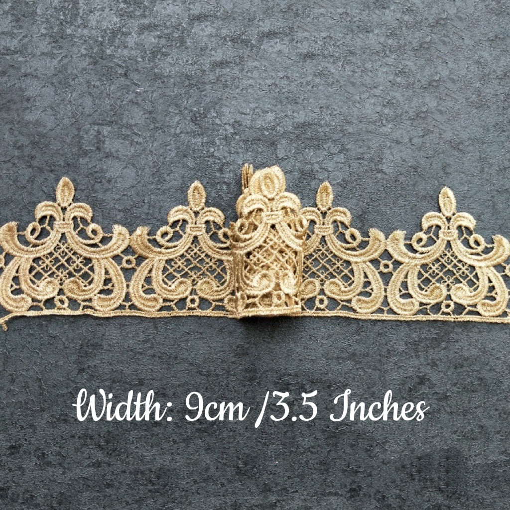 Gold embroidered trim ,9 cm/3.5 inches wide