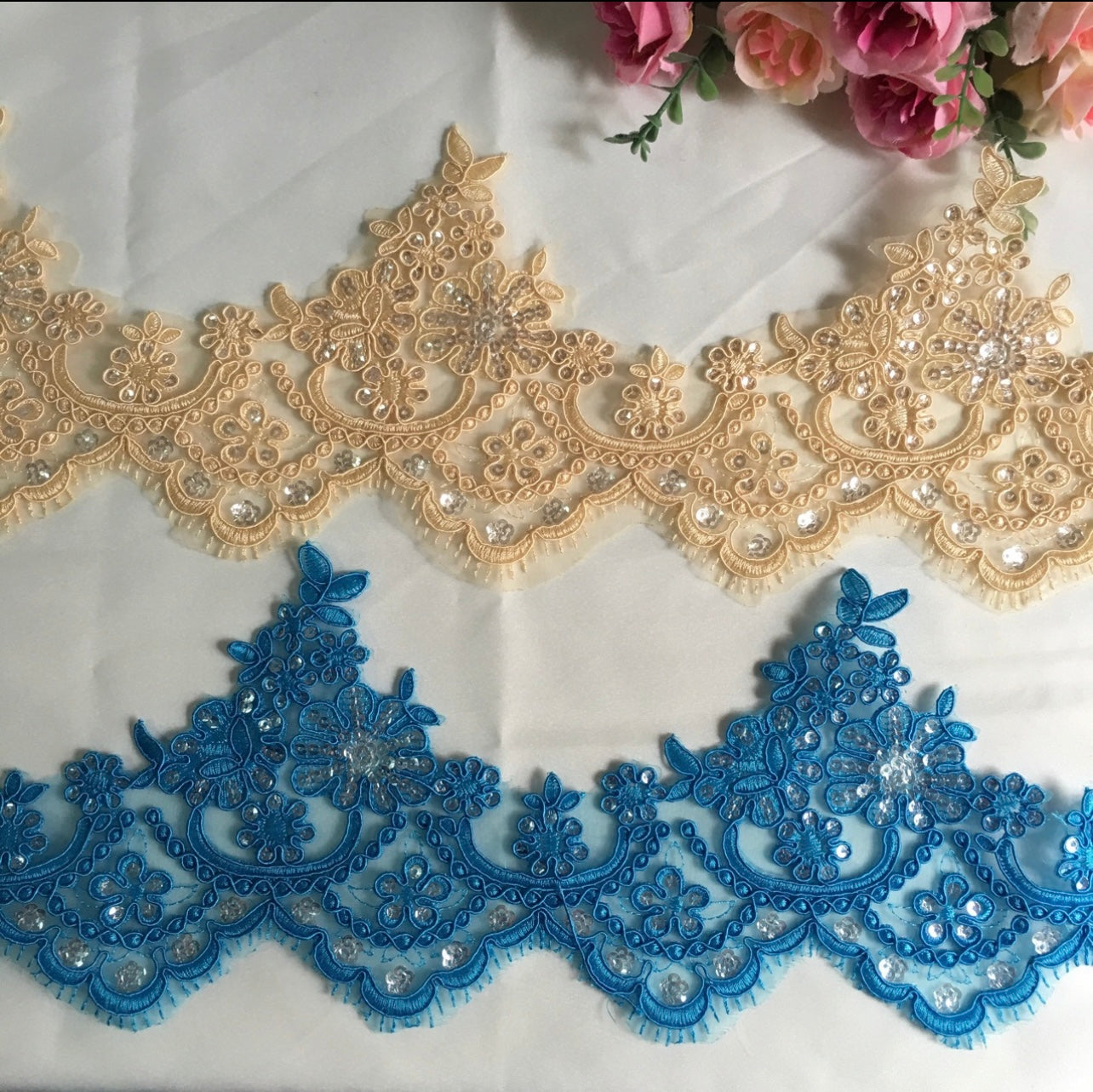 Large size embroidered lace trim