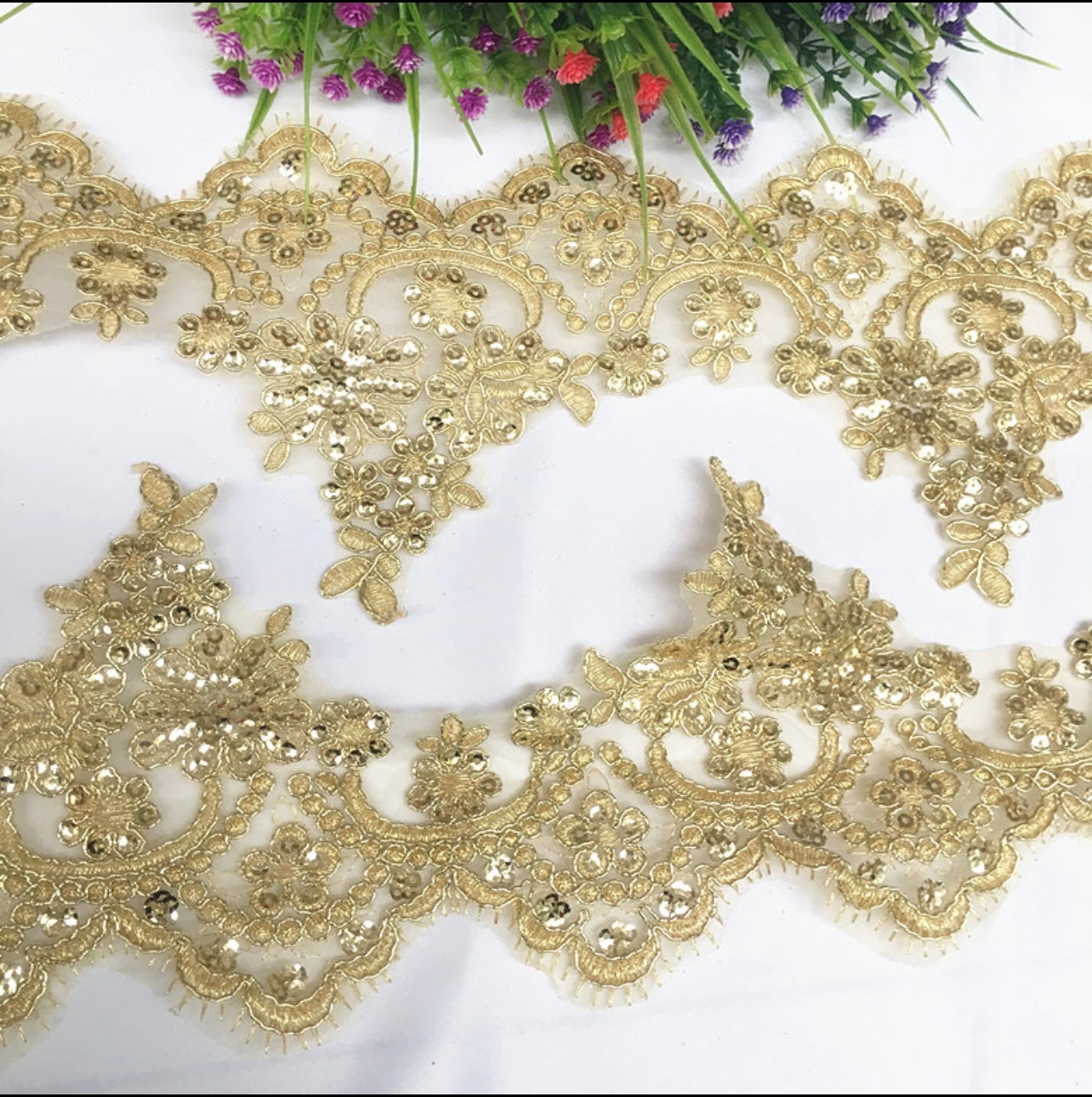 Large size embroidered lace trim